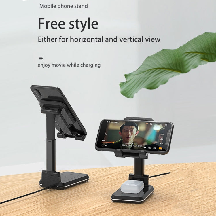 T6 2 in 1 Portable Folding Stand Wireless Charging, Style:Double Charge(Black) - Wireless Charger by PMC Jewellery | Online Shopping South Africa | PMC Jewellery | Buy Now Pay Later Mobicred
