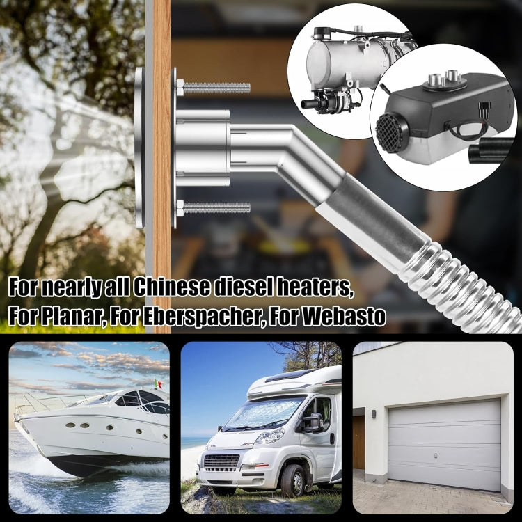 24mm Elbow Marine Parking Heater Stainless Steel Vent - Marine Accessories & Parts by PMC TechLife | Online Shopping South Africa | PMC TechLife | Buy Now Pay Later Mobicred