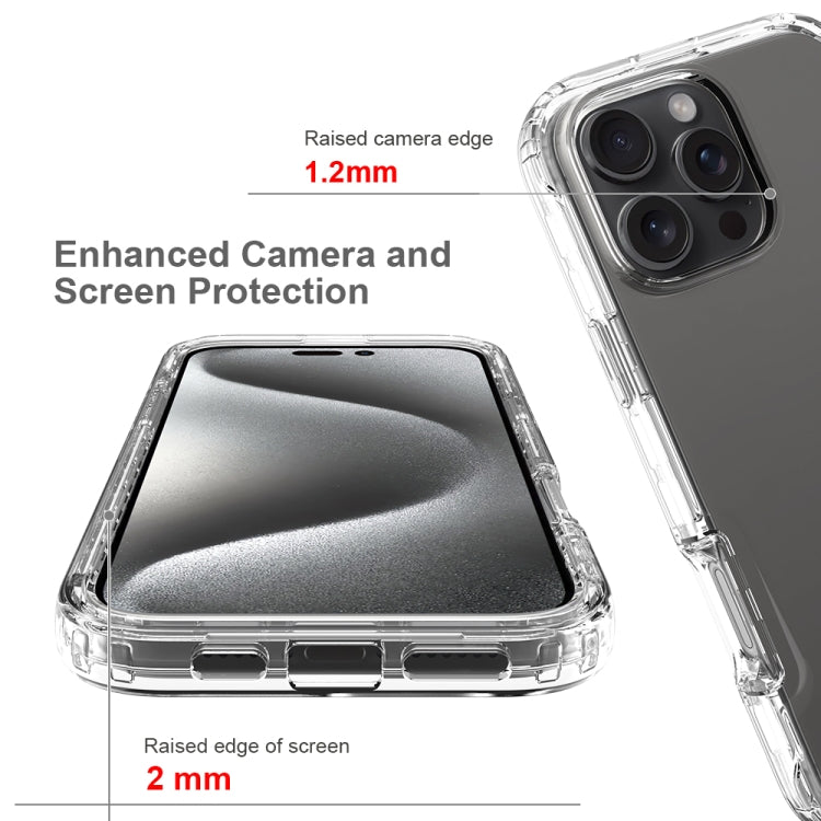 For iPhone 16 Pro Max Clear TPU Hybrid PC Shockproof Phone Case(Transparent) - iPhone 16 Pro Max Cases by PMC TechLife | Online Shopping South Africa | PMC TechLife | Buy Now Pay Later Mobicred