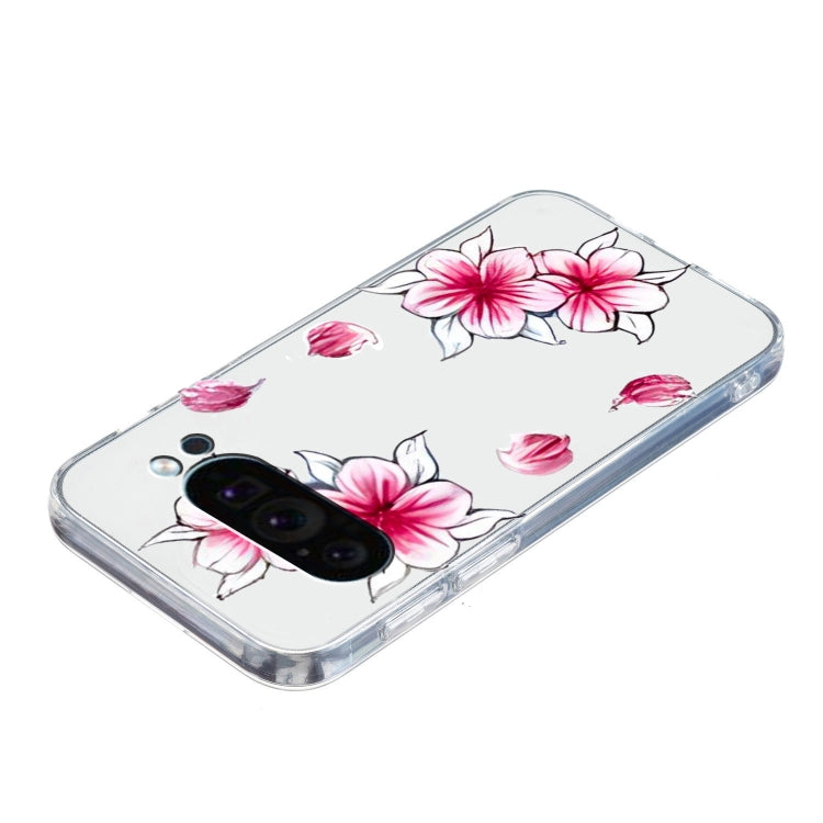 For Google Pixel 9 Pro Colored Drawing Pattern Transparent TPU Phone Case(Sakura) - Google Cases by PMC TechLife | Online Shopping South Africa | PMC TechLife | Buy Now Pay Later Mobicred