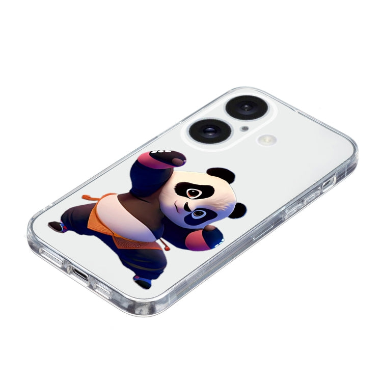 For iPhone 16 Colored Drawing Pattern Transparent TPU Phone Case(Panda) - iPhone 16 Cases by PMC TechLife | Online Shopping South Africa | PMC TechLife | Buy Now Pay Later Mobicred