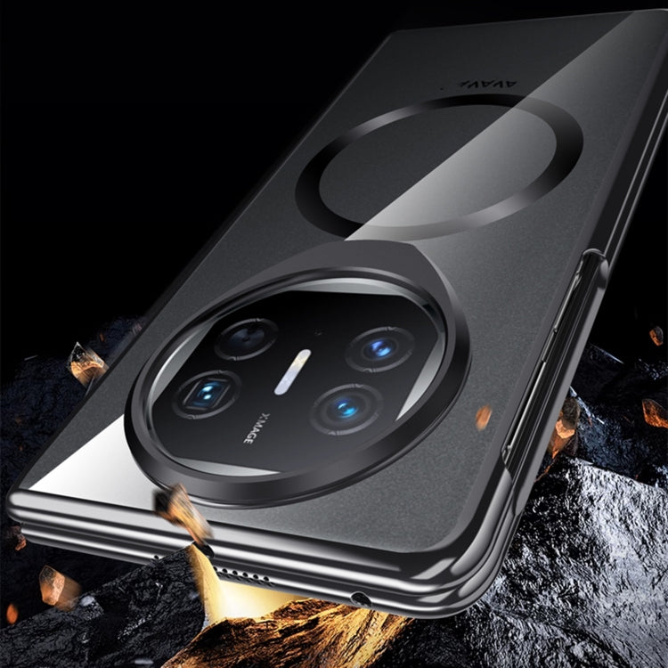 For Huawei Mate X5 Integrated MagSafe Metal Lens Holder PC Electroplating Phone Case(Black) - Huawei Cases by PMC TechLife | Online Shopping South Africa | PMC TechLife | Buy Now Pay Later Mobicred