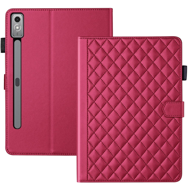 For Lenovo Xiaoxin Pad Pro 11.5 2023 Rhombus Lattice Leather Tablet Case(Red) - Lenovo by PMC TechLife | Online Shopping South Africa | PMC TechLife | Buy Now Pay Later Mobicred