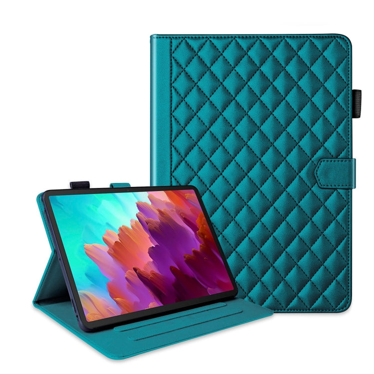 For Lenovo Tab P11 Gen 2 Rhombus Lattice Leather Tablet Case(Dark Green) - Lenovo by PMC TechLife | Online Shopping South Africa | PMC TechLife | Buy Now Pay Later Mobicred