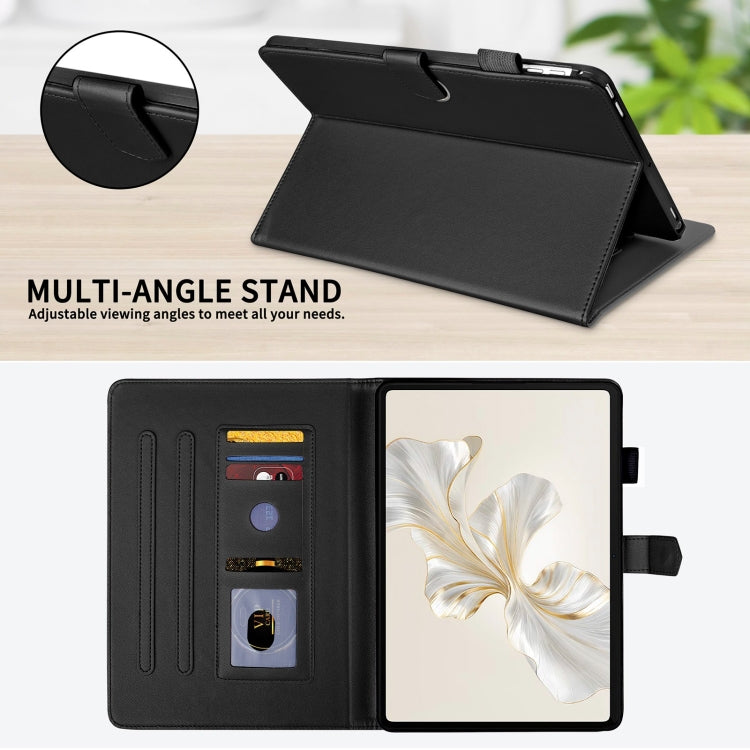 For Honor Pad 9 Rhombus Lattice Leather Tablet Case(Black) - Honor by PMC TechLife | Online Shopping South Africa | PMC TechLife | Buy Now Pay Later Mobicred
