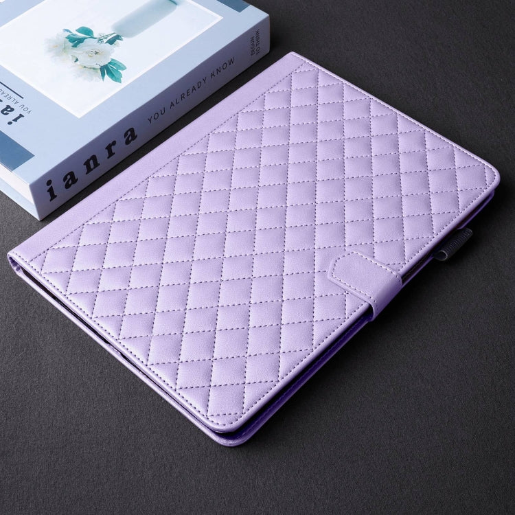 For Honor Pad X9 / X8 Pro Rhombus Lattice Leather Tablet Case(Purple) - Honor by PMC TechLife | Online Shopping South Africa | PMC TechLife | Buy Now Pay Later Mobicred