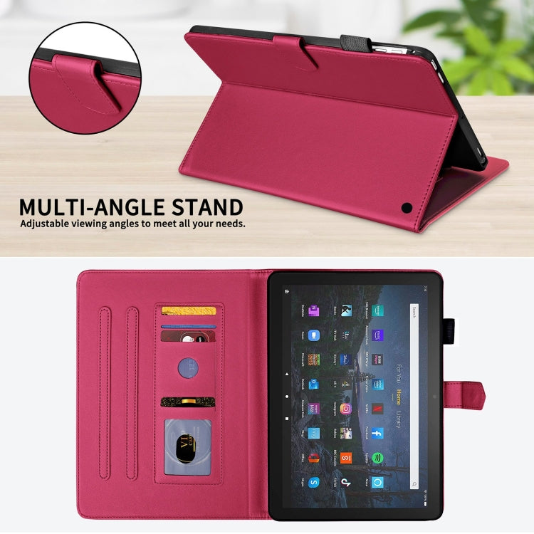 For Amazon Kindle Fire HD10 2023 Rhombus Lattice Leather Tablet Case(Red) - Amazon by PMC TechLife | Online Shopping South Africa | PMC TechLife | Buy Now Pay Later Mobicred