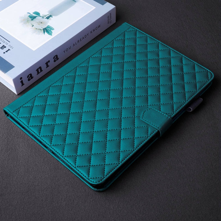 For Amazon Kindle Fire HD10 2023 Rhombus Lattice Leather Tablet Case(Dark Green) - free shipping - PMC TechLife - Order now!