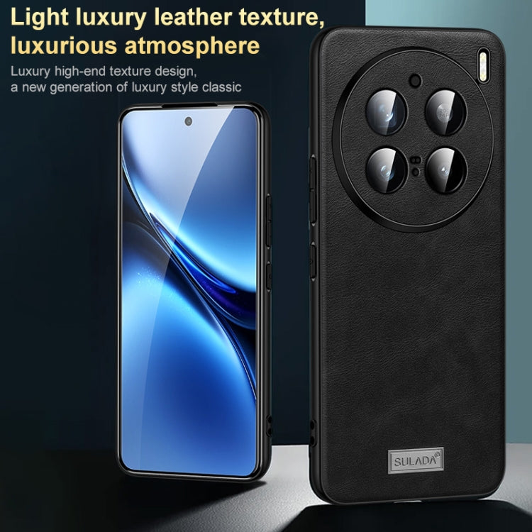 For vivo X100 Ultra SULADA Shockproof TPU + Handmade Leather Phone Case(Red) - vivo Cases by SULADA | Online Shopping South Africa | PMC Jewellery | Buy Now Pay Later Mobicred