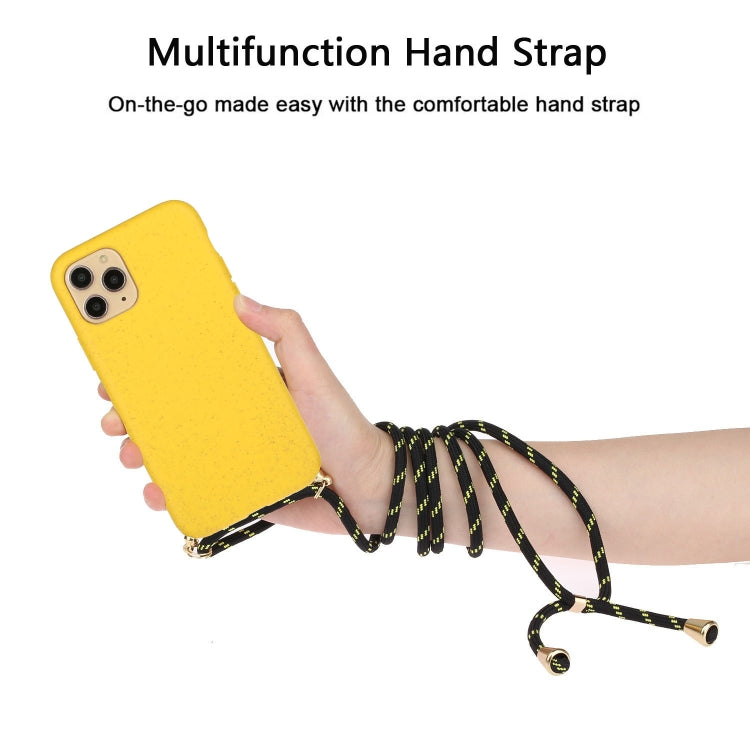 For iPhone 16 Pro Wheat Straw Material + TPU Phone Case with Lanyard(Black) - iPhone 16 Pro Cases by PMC TechLife | Online Shopping South Africa | PMC TechLife | Buy Now Pay Later Mobicred