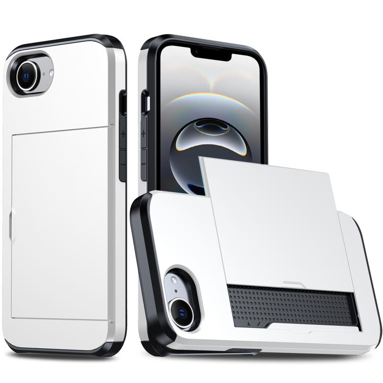 For iPhone 16e Shockproof Armor Phone Case with Card Slot(White) - iPhone 16e Cases by PMC TechLife | Online Shopping South Africa | PMC TechLife | Buy Now Pay Later Mobicred