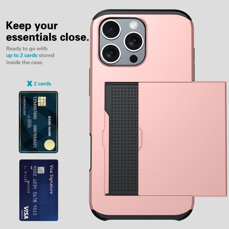 For iPhone 16e Shockproof Armor Phone Case with Card Slot(Rose Gold) - free shipping - PMC TechLife - Order now!