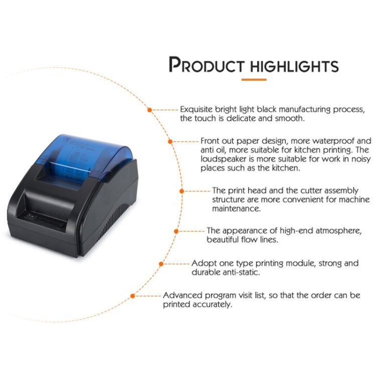 BT-58D 58mm USB+Bluetooth Thermal Receipt Printer(EU Plug) - Printer by PMC Jewellery | Online Shopping South Africa | PMC Jewellery | Buy Now Pay Later Mobicred