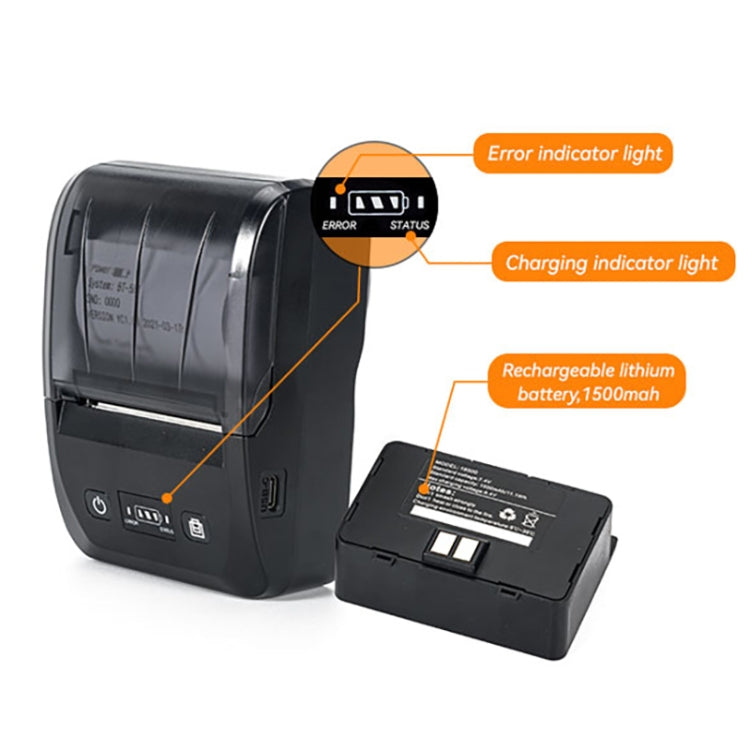 BT-581 58mm USB-C/Type-C + Bluetooth Portable Thermal Printer(US Plug) - Printer by PMC TechLife | Online Shopping South Africa | PMC TechLife | Buy Now Pay Later Mobicred