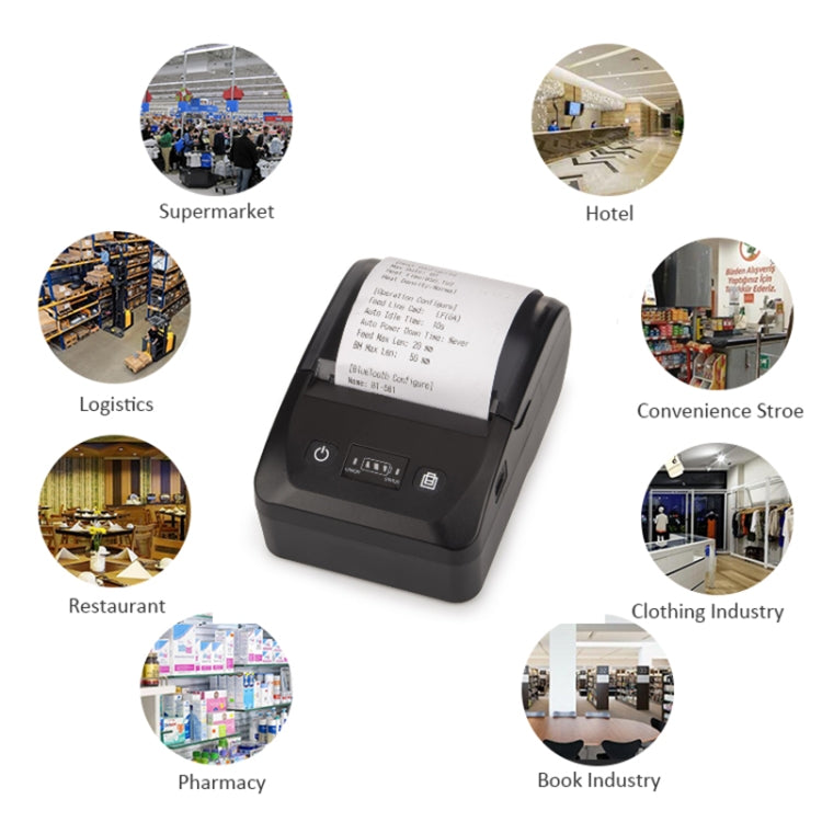 BT-581 58mm USB-C/Type-C + Bluetooth Portable Thermal Printer(US Plug) - Printer by PMC TechLife | Online Shopping South Africa | PMC TechLife | Buy Now Pay Later Mobicred