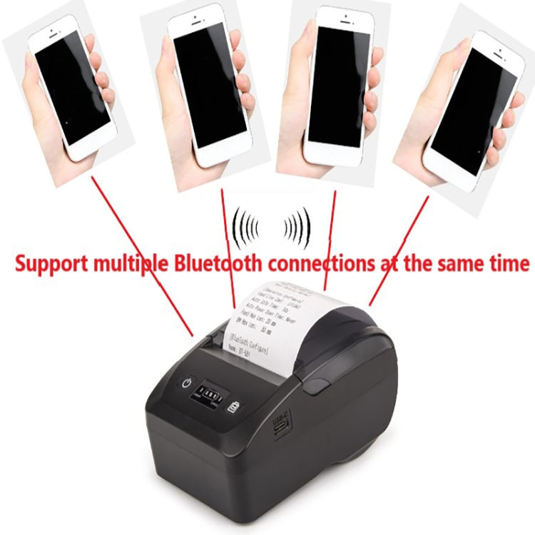 BT-581 58mm USB-C/Type-C + Bluetooth Portable Thermal Printer(US Plug) - Printer by PMC TechLife | Online Shopping South Africa | PMC TechLife | Buy Now Pay Later Mobicred