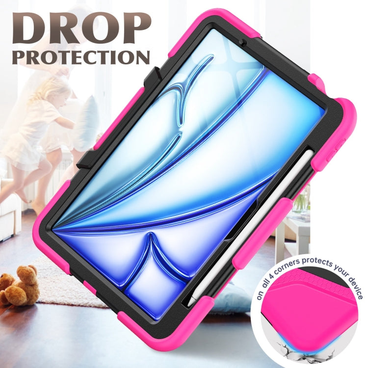 For iPad Air 11 2025 / 2024 Colorful Silicone Heavy Duty Hybrid PC Tablet Case(Rose Red) - iPad Air 11 2025 / 2024 Cases by PMC Jewellery | Online Shopping South Africa | PMC Jewellery | Buy Now Pay Later Mobicred