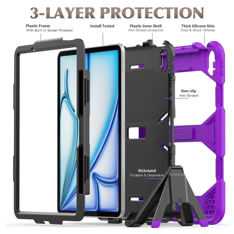 For iPad Air 11 2024 Colorful Silicone Heavy Duty Hybrid PC Tablet Case(Purple) - iPad Air 11 2024 Cases by PMC Jewellery | Online Shopping South Africa | PMC Jewellery | Buy Now Pay Later Mobicred