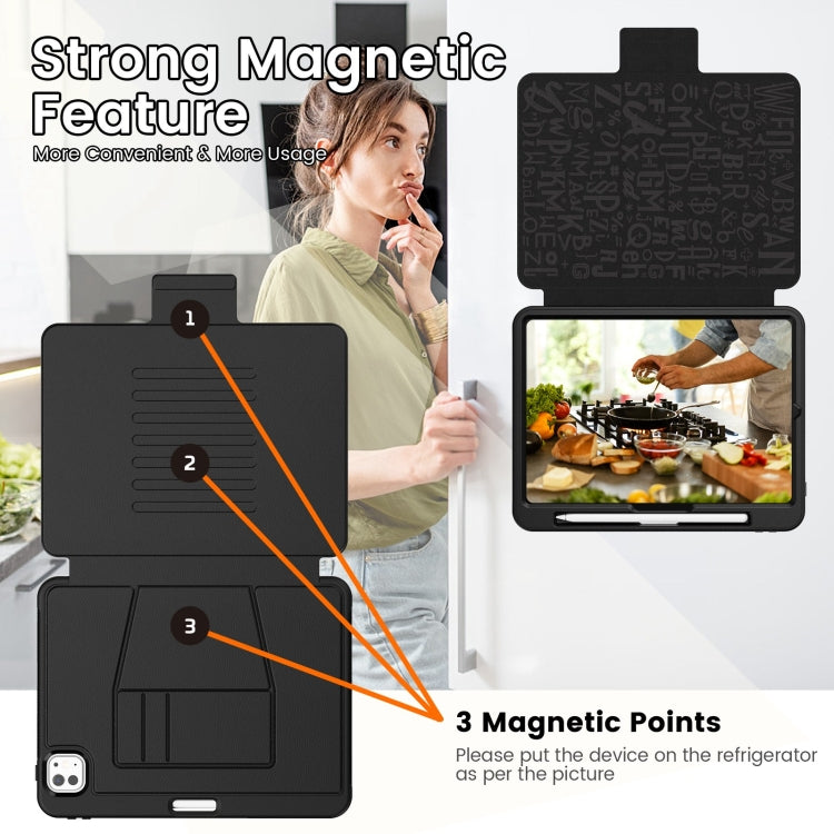 For iPad Pro 11 2024 Smart B Magnetic Holder Leather Tablet Case(Black) - iPad Pro 11 2024 Cases by PMC Jewellery | Online Shopping South Africa | PMC Jewellery | Buy Now Pay Later Mobicred