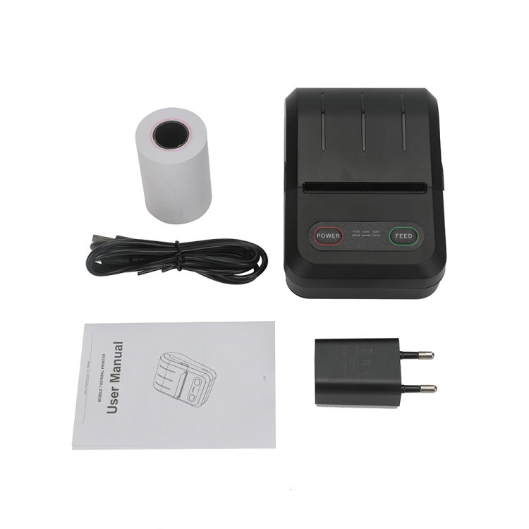 BT-583 58mm USB-C/Type-C + Bluetooth Portable Thermal Printer, Specification:EU Plug(Black) - Receipt Printers by PMC TechLife | Online Shopping South Africa | PMC TechLife | Buy Now Pay Later Mobicred
