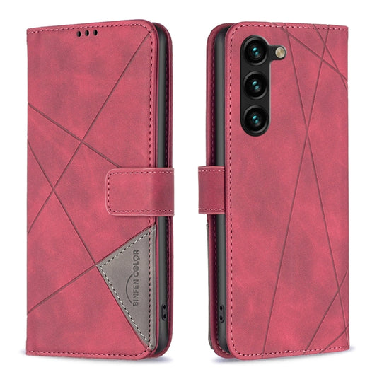 For Samsung Galaxy S25+ 5G Magnetic Buckle Rhombus Texture Leather Phone Case(Red) - Galaxy S25+ 5G Cases by PMC Jewellery | Online Shopping South Africa | PMC Jewellery | Buy Now Pay Later Mobicred