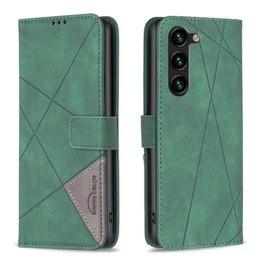 For Samsung Galaxy S25+ 5G Magnetic Buckle Rhombus Texture Leather Phone Case(Green) - Galaxy S25+ 5G Cases by PMC Jewellery | Online Shopping South Africa | PMC Jewellery | Buy Now Pay Later Mobicred