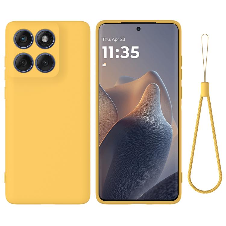 For Motorola Edge 60 Pro Solid Color Liquid Silicone Dropproof Full Coverage Phone Case(Yellow) - free shipping - PMC TechLife - Order now!