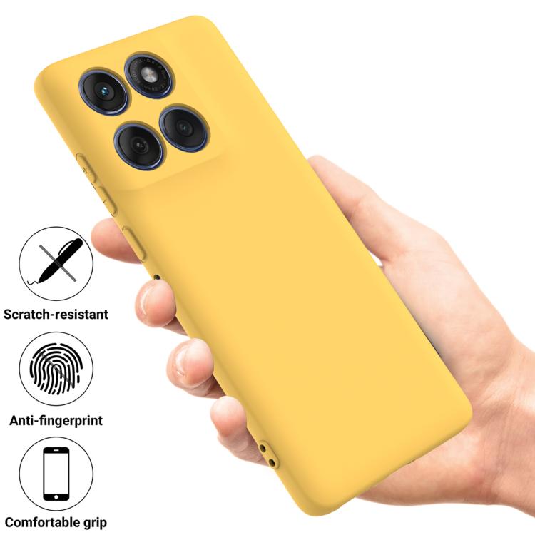 For Motorola Edge 60 Pro Solid Color Liquid Silicone Dropproof Full Coverage Phone Case(Yellow) - free shipping - PMC TechLife - Order now!