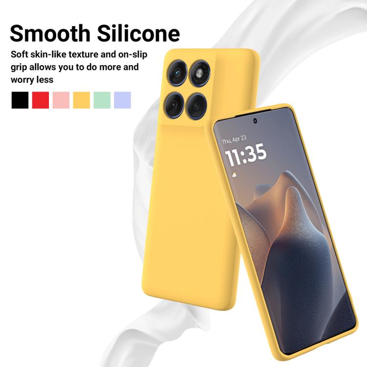 For Motorola Edge 60 Pro Solid Color Liquid Silicone Dropproof Full Coverage Phone Case(Yellow) - free shipping - PMC TechLife - Order now!