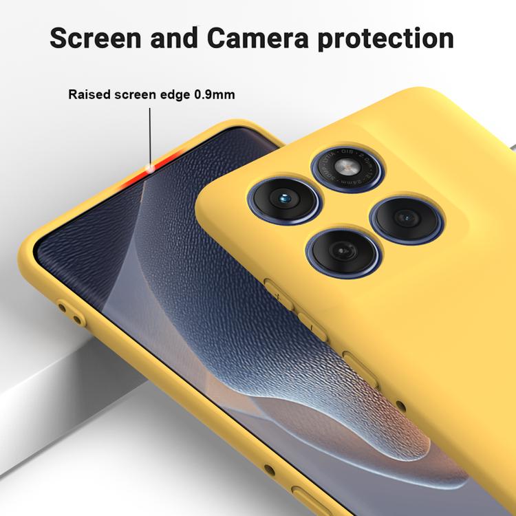 For Motorola Edge 60 Pro Solid Color Liquid Silicone Dropproof Full Coverage Phone Case(Yellow) - free shipping - PMC TechLife - Order now!