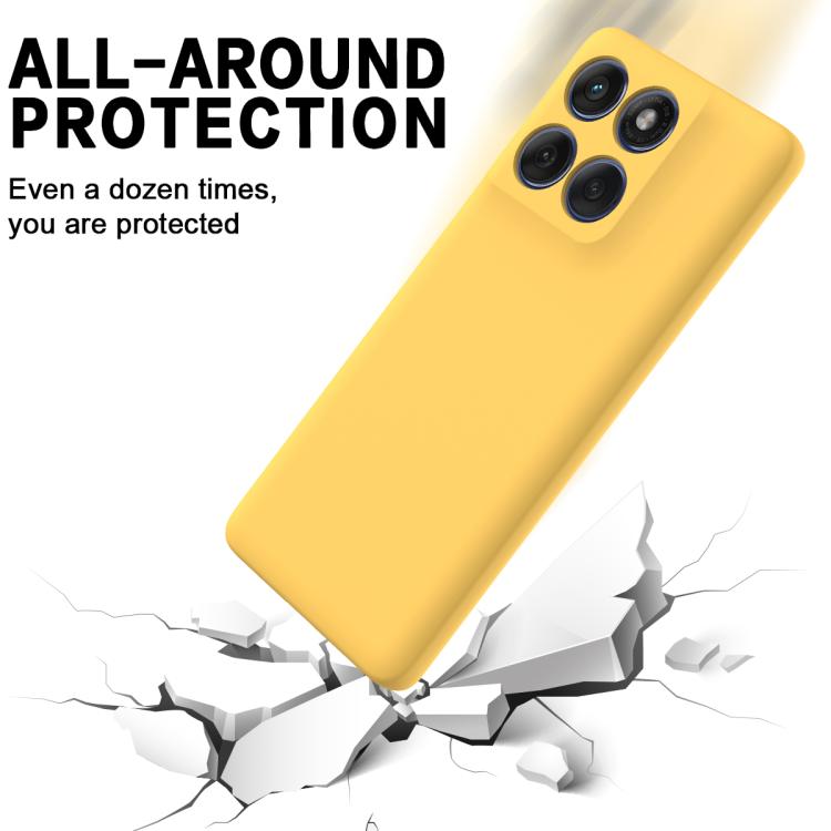 For Motorola Edge 60 Pro Solid Color Liquid Silicone Dropproof Full Coverage Phone Case(Yellow) - free shipping - PMC TechLife - Order now!