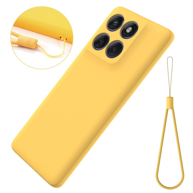 For Motorola Edge 60 Pro Solid Color Liquid Silicone Dropproof Full Coverage Phone Case(Yellow) - free shipping - PMC TechLife - Order now!