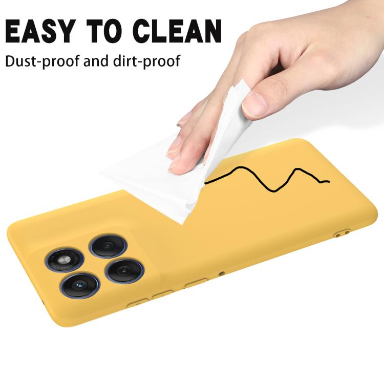 For Motorola Edge 60 Pro Solid Color Liquid Silicone Dropproof Full Coverage Phone Case(Yellow) - free shipping - PMC TechLife - Order now!