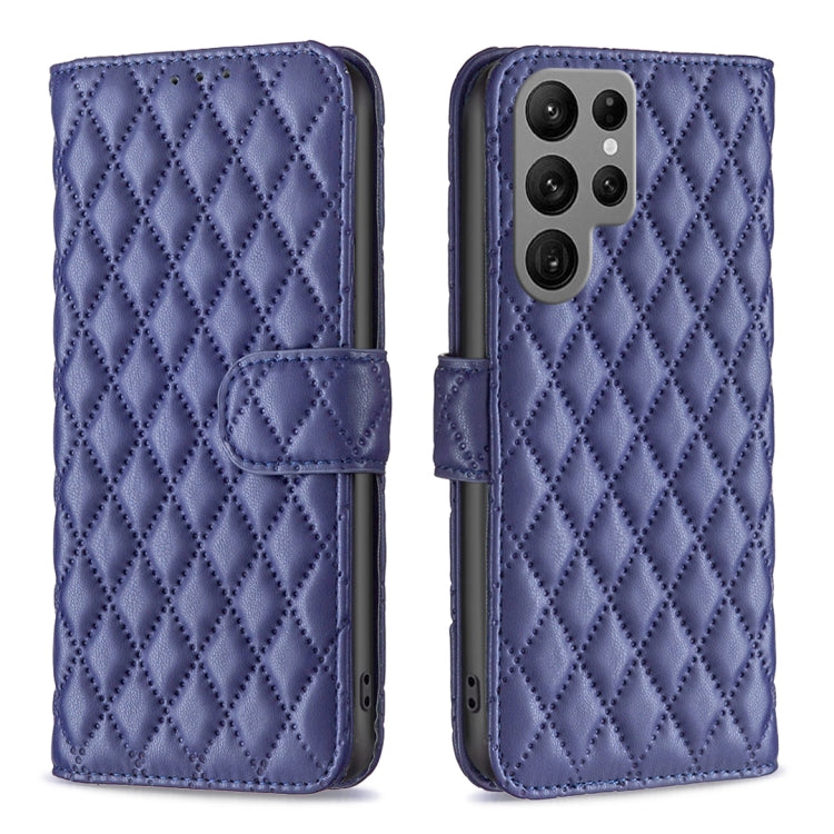 For Samsung Galaxy S25 Ultra 5G Diamond Lattice Wallet Flip Leather Phone Case(Blue) - Galaxy S25 Ultra 5G Cases by PMC Jewellery | Online Shopping South Africa | PMC Jewellery | Buy Now Pay Later Mobicred