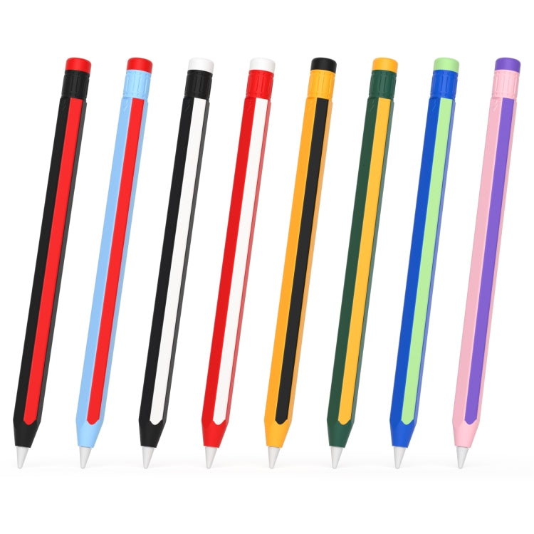 For Apple Pencil 2 / Pencil Pro Colorful Pencil Style Stylus Silicone Protective Case(Black Red) - Pencil Accessories by PMC Jewellery | Online Shopping South Africa | PMC Jewellery | Buy Now Pay Later Mobicred