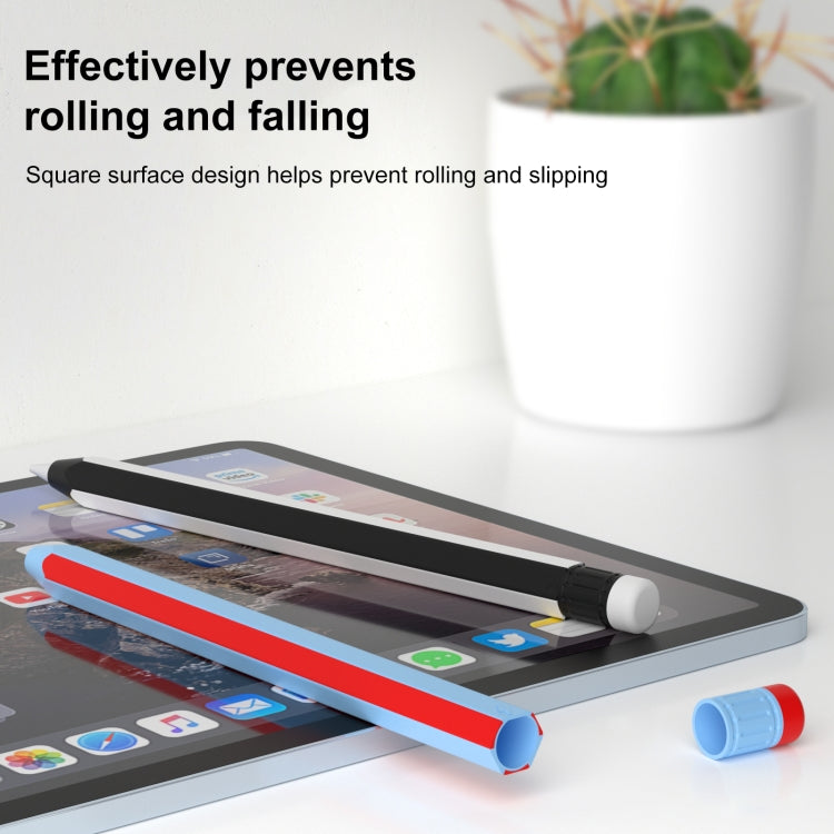 For Apple Pencil 2 / Pencil Pro Colorful Pencil Style Stylus Silicone Protective Case(Black White) - Pencil Accessories by PMC Jewellery | Online Shopping South Africa | PMC Jewellery | Buy Now Pay Later Mobicred