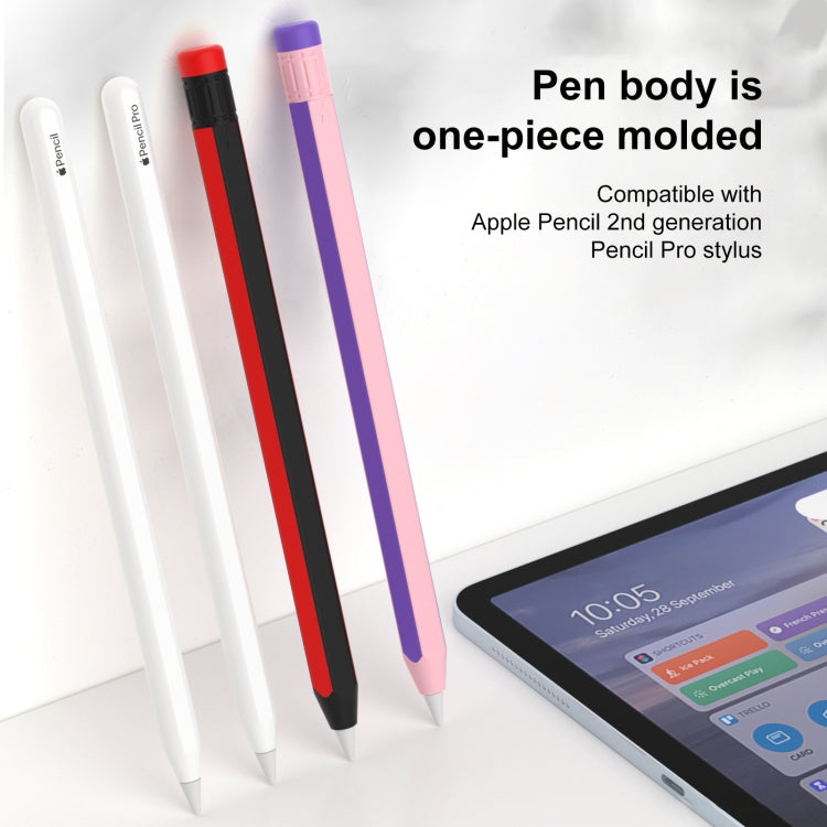 For Apple Pencil 2 / Pencil Pro Colorful Pencil Style Stylus Silicone Protective Case(Green Yellow) - Pencil Accessories by PMC Jewellery | Online Shopping South Africa | PMC Jewellery | Buy Now Pay Later Mobicred