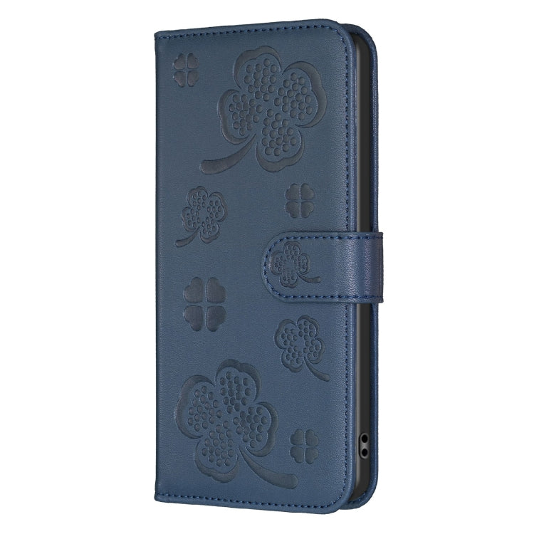 For Samsung Galaxy S25 Ultra 5G Four-leaf Embossed Leather Phone Case(Blue) - Galaxy S25 Ultra 5G Cases by PMC Jewellery | Online Shopping South Africa | PMC Jewellery | Buy Now Pay Later Mobicred