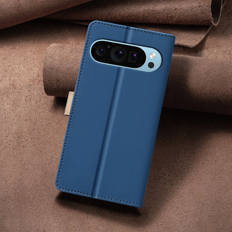 For Google Pixel 9 Color Matching RFID Anti-theft Leather Phone Case(Blue) - Google Cases by PMC TechLife | Online Shopping South Africa | PMC TechLife | Buy Now Pay Later Mobicred