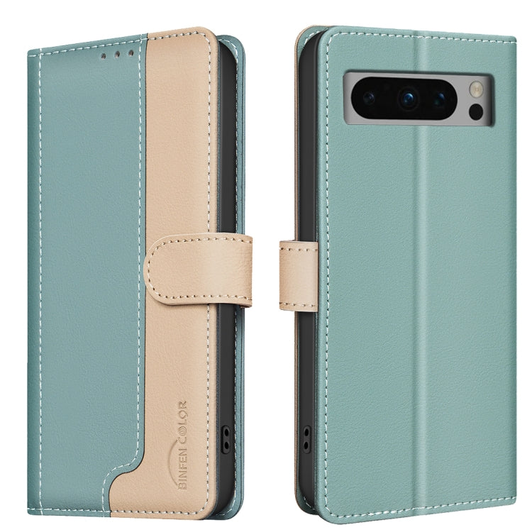 For Google Pixel 9 Pro Color Matching RFID Anti-theft Leather Phone Case(Green) - Google Cases by PMC Jewellery | Online Shopping South Africa | PMC Jewellery | Buy Now Pay Later Mobicred