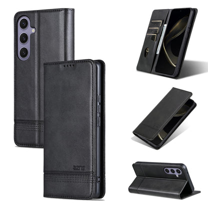 For Samsung Galaxy S25 5G AZNS Magnetic Calf Texture Flip Leather Phone Case(Black) - Galaxy S25 5G Cases by AZNS | Online Shopping South Africa | PMC Jewellery | Buy Now Pay Later Mobicred