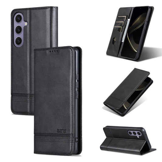 For Samsung Galaxy S25+ 5G AZNS Magnetic Calf Texture Flip Leather Phone Case(Black) - Galaxy S25+ 5G Cases by AZNS | Online Shopping South Africa | PMC Jewellery | Buy Now Pay Later Mobicred