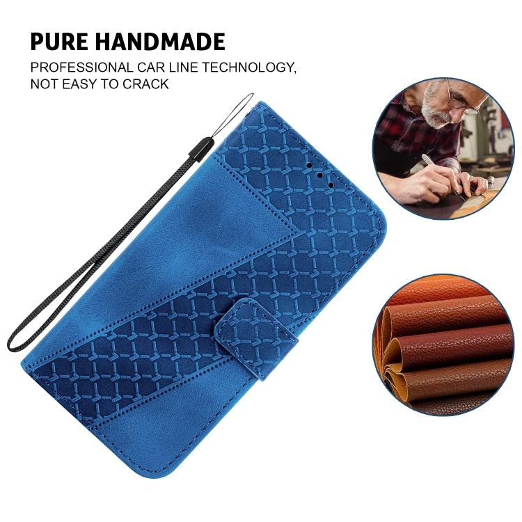 For Xiaomi Redmi K70 / K70 Pro Seven-shaped Embossed Leather Phone Case(Blue) - K70 Cases by PMC Jewellery | Online Shopping South Africa | PMC Jewellery | Buy Now Pay Later Mobicred