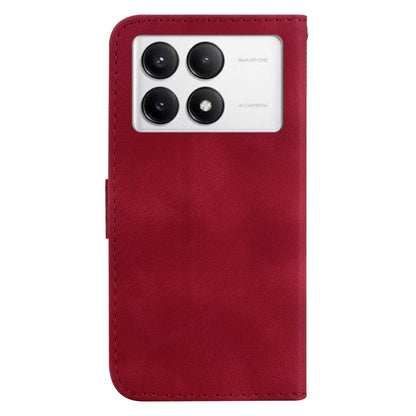 For Xiaomi Redmi K70 / K70 Pro Seven-shaped Embossed Leather Phone Case(Red) - K70 Cases by PMC Jewellery | Online Shopping South Africa | PMC Jewellery | Buy Now Pay Later Mobicred