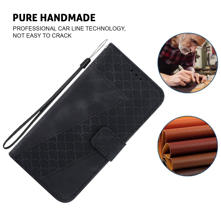 For Redmi K70 / K70 Pro Seven-shaped Embossed Leather Phone Case(Black) - Xiaomi Cases by PMC Jewellery | Online Shopping South Africa | PMC Jewellery | Buy Now Pay Later Mobicred
