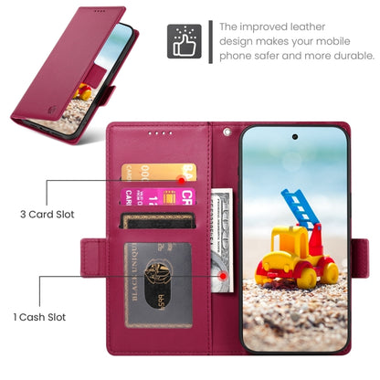 For Google Pixel 9 Pro Side Buckle Magnetic Frosted Leather Phone Case(Wine Red) - Google Cases by PMC Jewellery | Online Shopping South Africa | PMC Jewellery | Buy Now Pay Later Mobicred