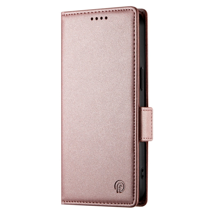 For Google Pixel 9 Side Buckle Magnetic Frosted Leather Phone Case(Rose Gold) - Google Cases by PMC Jewellery | Online Shopping South Africa | PMC Jewellery | Buy Now Pay Later Mobicred