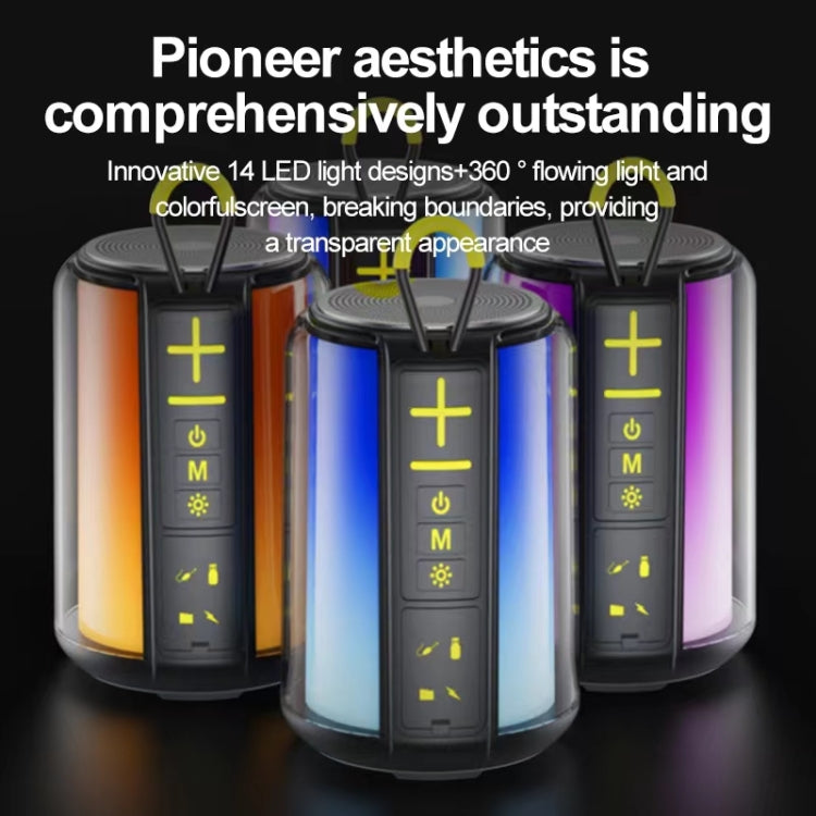 AEC S16 Portable LED Light Rainbow RGB Bluetooth Wireless TWS Speaker(Black) - free shipping - PMC Jewellery - Order now!