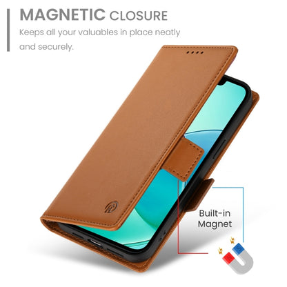 For iPhone SE 2024 Side Buckle Magnetic Frosted Leather Phone Case(Brown) - More iPhone Cases by PMC Jewellery | Online Shopping South Africa | PMC Jewellery | Buy Now Pay Later Mobicred