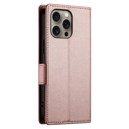 For iPhone 16 Pro Max Side Buckle Magnetic Frosted Leather Phone Case(Rose Gold) - iPhone 16 Pro Max Cases by PMC Jewellery | Online Shopping South Africa | PMC Jewellery | Buy Now Pay Later Mobicred